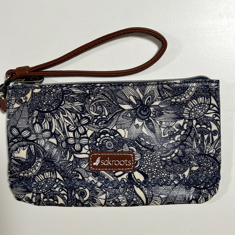 Sakroots Large Navy Blue Spirit Desert Wristlet